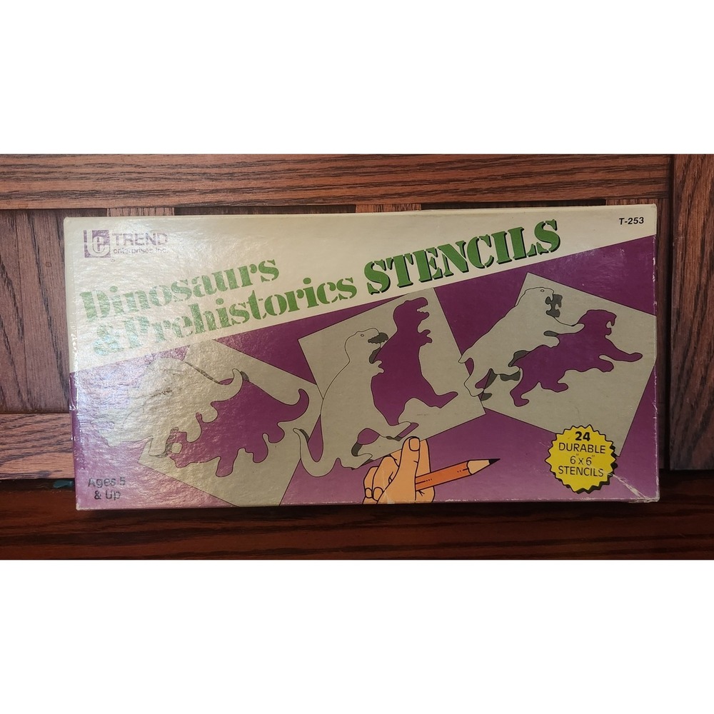Vintage‎ Trend Dinosaurs & Prehistoric Stencils Shapes Stencils 1986